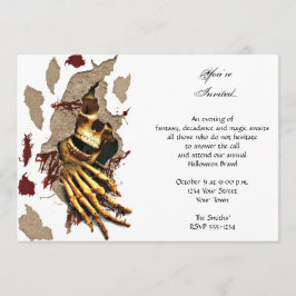 Skeletbedekking door Wall Halloween Party Kaart