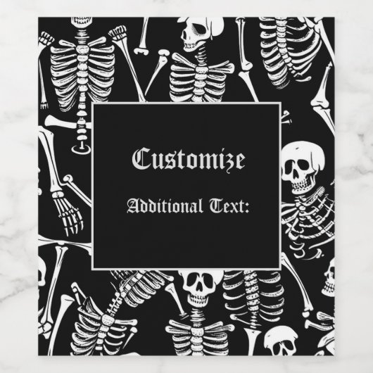 Skeletbemanning Wijn Etiket (Enkel label)