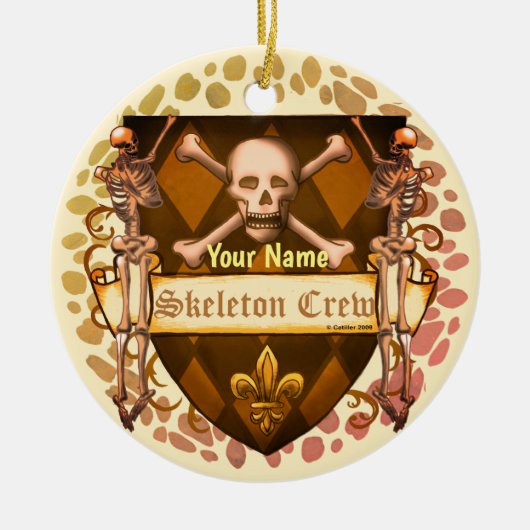 Skeletbemanningsschild keramisch ornament (Voorkant)