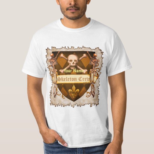 Skeletbemanningsschild  t-shirt (Voorkant)