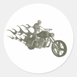 Skeletbiker / Bike Rider: Ronde Sticker