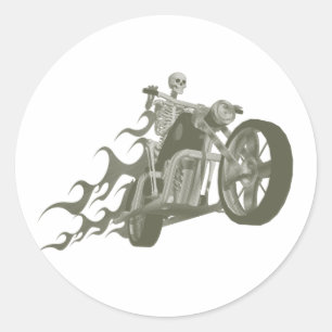 Skeletbiker / Bike Rider: Ronde Sticker