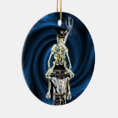 Skeletbiker die een sigaret rookte keramisch ornament (Rechts)