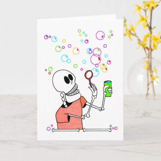 Skeletblaasjes in de wind kaart (Gele Bloem)