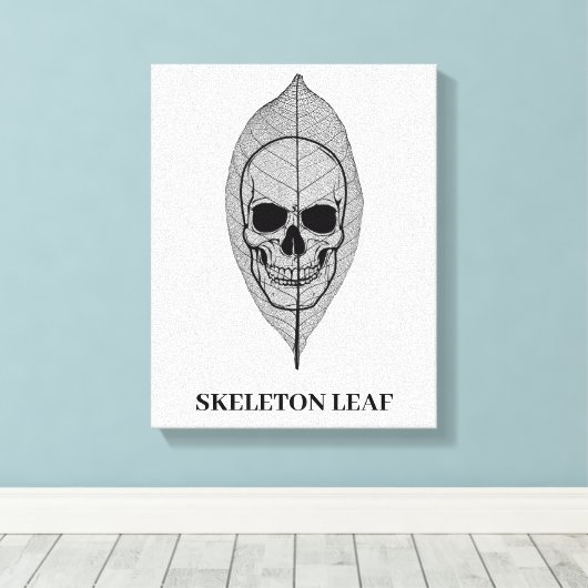skeletblad canvas afdruk (Insitu (Houten vloer))