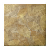 Skeletbladeren Goud en koper Tegeltje (Voorkant)