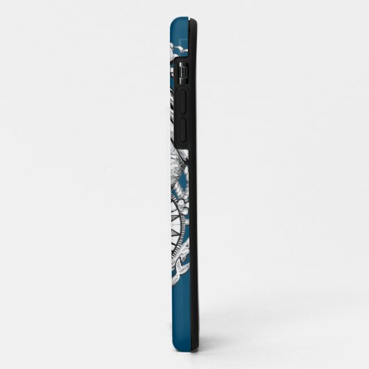 Skeletblauw anker Case-Mate iPhone case (Achterkant/links)