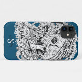 Skeletblauw anker Case-Mate iPhone case (Achterkant (horizontaal))