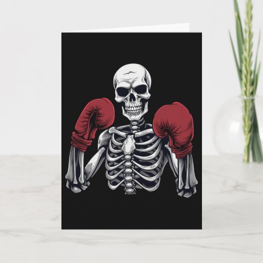 Skeletbokser Boksen Kickboksen Halloween Martial A Kaart (Voorkant)