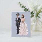 Skeletbruid en bruidegom briefkaart (Staand voorkant)