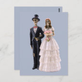 Skeletbruid en bruidegom briefkaart (Voorkant / Achterkant)
