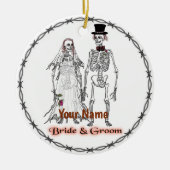 Skeletbruiloft Keramisch Ornament (Voorkant)