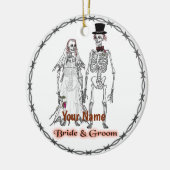 Skeletbruiloft Keramisch Ornament (Links)