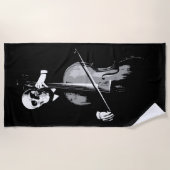 Skeletcellist Donkere Minimaal Illustratie Strandlaken (Voorkant)
