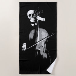Skeletcellist Donkere Minimaal Illustratie Strandlaken