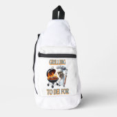Skeletchef grillen om te sterven voor sling bag (Voorkant)
