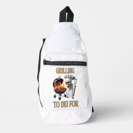 Skeletchef grillen om te sterven voor sling bag (Voorkant)