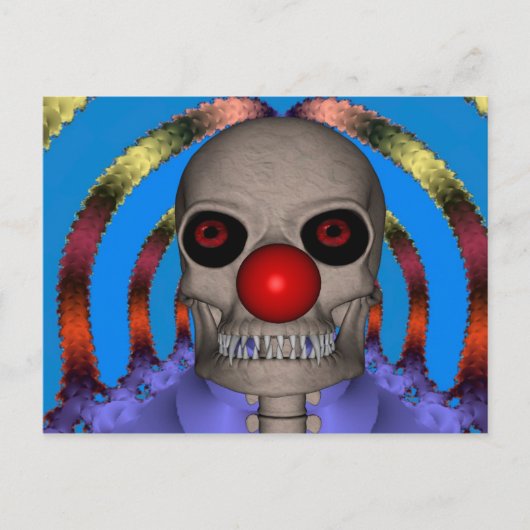 Skeletclown Briefkaart (Voorkant)