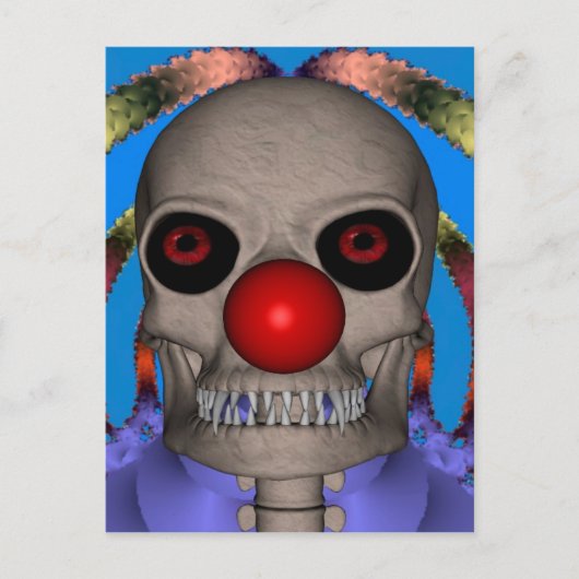 Skeletclown Briefkaart (Voorkant)