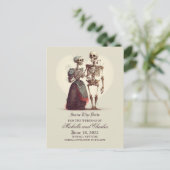 Skeletcombinatie sparen de datum aankondiging briefkaart (Staand voorkant)