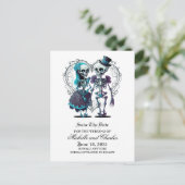 Skeletcombinatie sparen de datum aankondiging briefkaart (Staand voorkant)