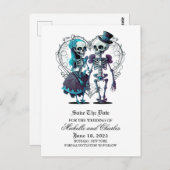 Skeletcombinatie sparen de datum aankondiging briefkaart (Voorkant / Achterkant)