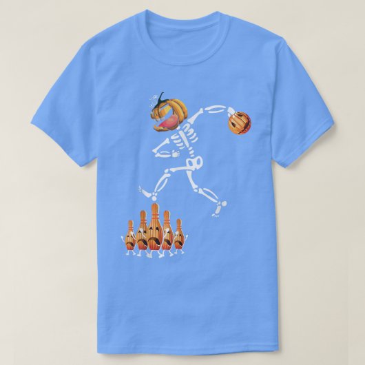 Skeletdansen met Bowling Ball Funny Halloween T-shirt (Design voorkant)
