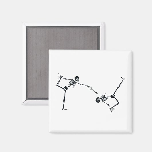 Skeletdansende Halloween Magnet (Voorkant / Achterkant)