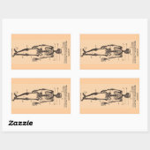 skeletdefinitie rechthoekige sticker (Vel)