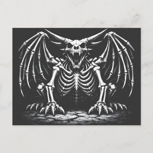 Skeletdraak door BurnsInHell Briefkaart (Voorkant)