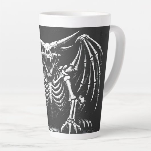 Skeletdraak door BurnsInHell Latte Mok (Rechterhoek)