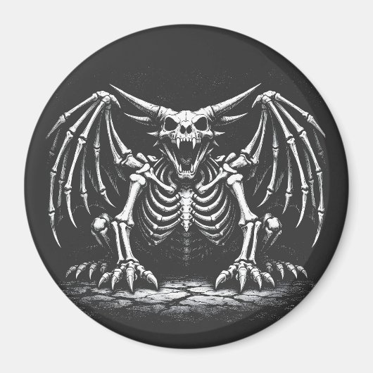 Skeletdraak door BurnsInHell Magneet (Voorkant)