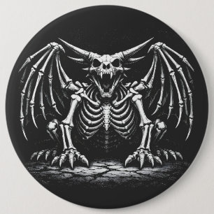 Skeletdraak door BurnsInHell Ronde Button 6,0 Cm