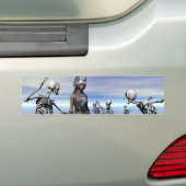 Skeletenaanval Bumpersticker (Op auto)
