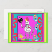 Skeletenartiest, Dag van de Dood, Kunst Briefkaart (Voorkant / Achterkant)