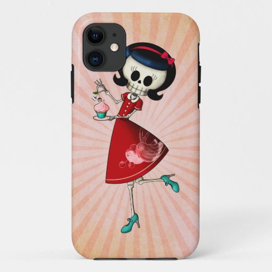 Skeletenmeisje, zoet en skelet Case-Mate iPhone case (Achterkant)