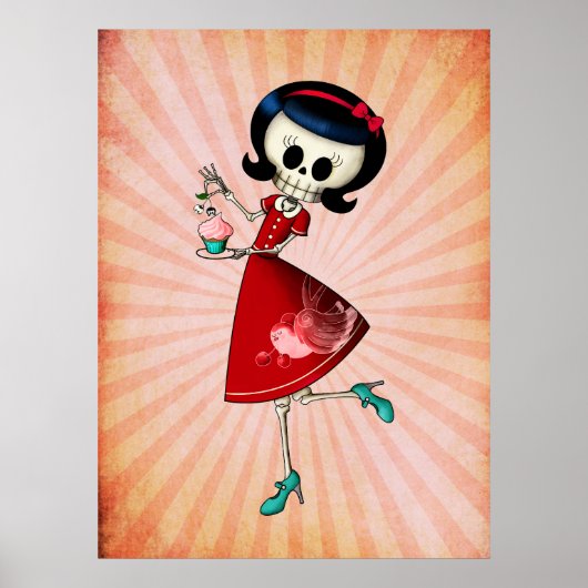 Skeletenmeisje, zoet en skelet poster (Voorkant)