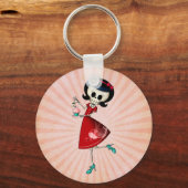 Skeletenmeisje, zoet en skelet sleutelhanger (Voorkant)