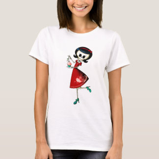 Skeletenmeisje, zoet en skelet t-shirt