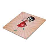 Skeletenmeisje, zoet en skelet tegeltje (Zijkant)