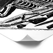 "Skeletenmetselaar" ongeveer 1800's Mexico. Poster (Hoek)