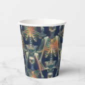 Skeletenpatroon Spooky Cool Halloween Party Papieren Bekers (Voorkant)