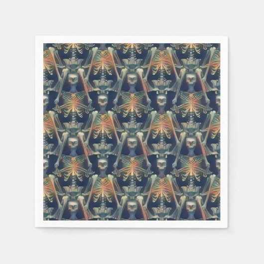 Skeletenpatroon Spooky Cool Halloween Party Servet (Voorkant)