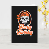 Skeletenskelet van Classy Biker Head, geboortekaar Kaart (Gele Bloem)