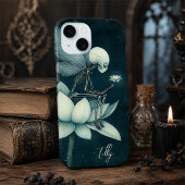 Skeletfee op maanverlichte lotusbloem aangepaste n Case-Mate iPhone case