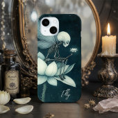 Skeletfee op maanverlichte lotusbloem aangepaste n Case-Mate iPhone case