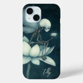 Skeletfee op maanverlichte lotusbloem aangepaste n Case-Mate iPhone case (Achterkant)