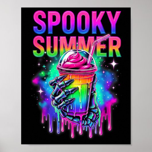 Skeletfeestje Summerween-sfeer Griezelige zomer dr Poster (Voorkant)