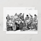 Skeletfietsers van José Guadalupe Posada Briefkaart (Voorkant / Achterkant)