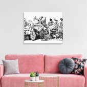 Skeletfietsers van José Guadalupe Posada Canvas Afdruk (Insitu (Woonkamer))